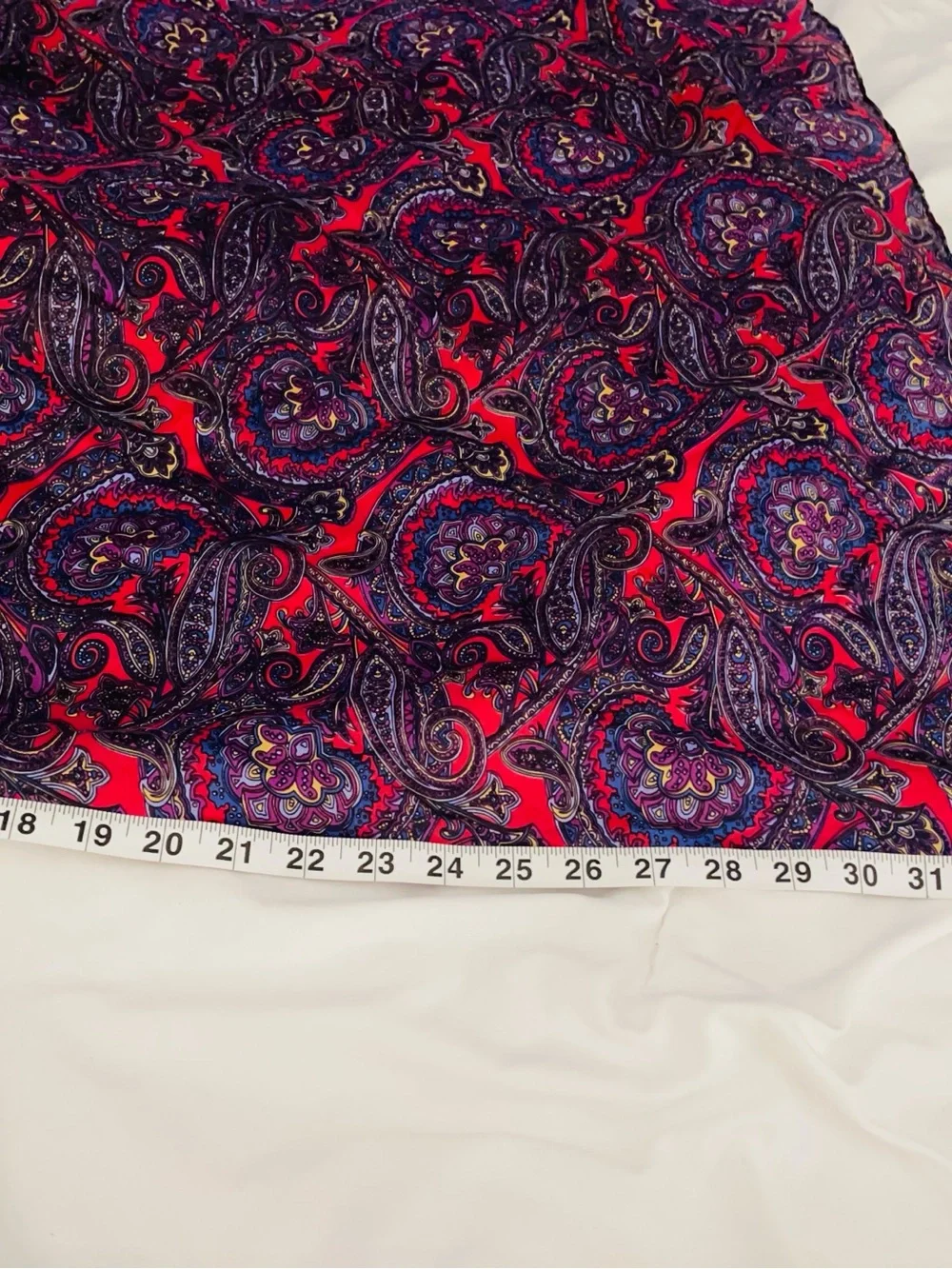 NWOT Women's Silk Red & Purple Paisley Scarf - Lightweight Fashion Accessory